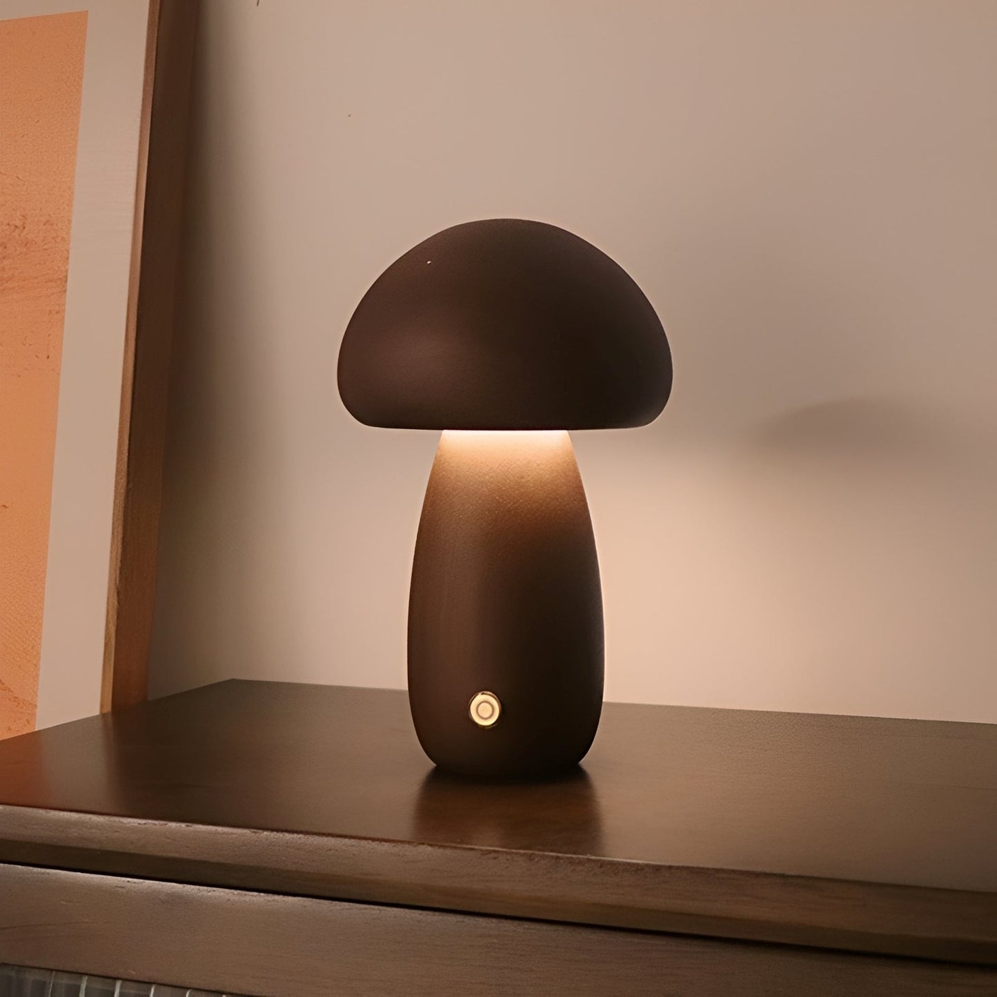 Toshi – Süßes Holz-Pilz-LED-Nachtlicht