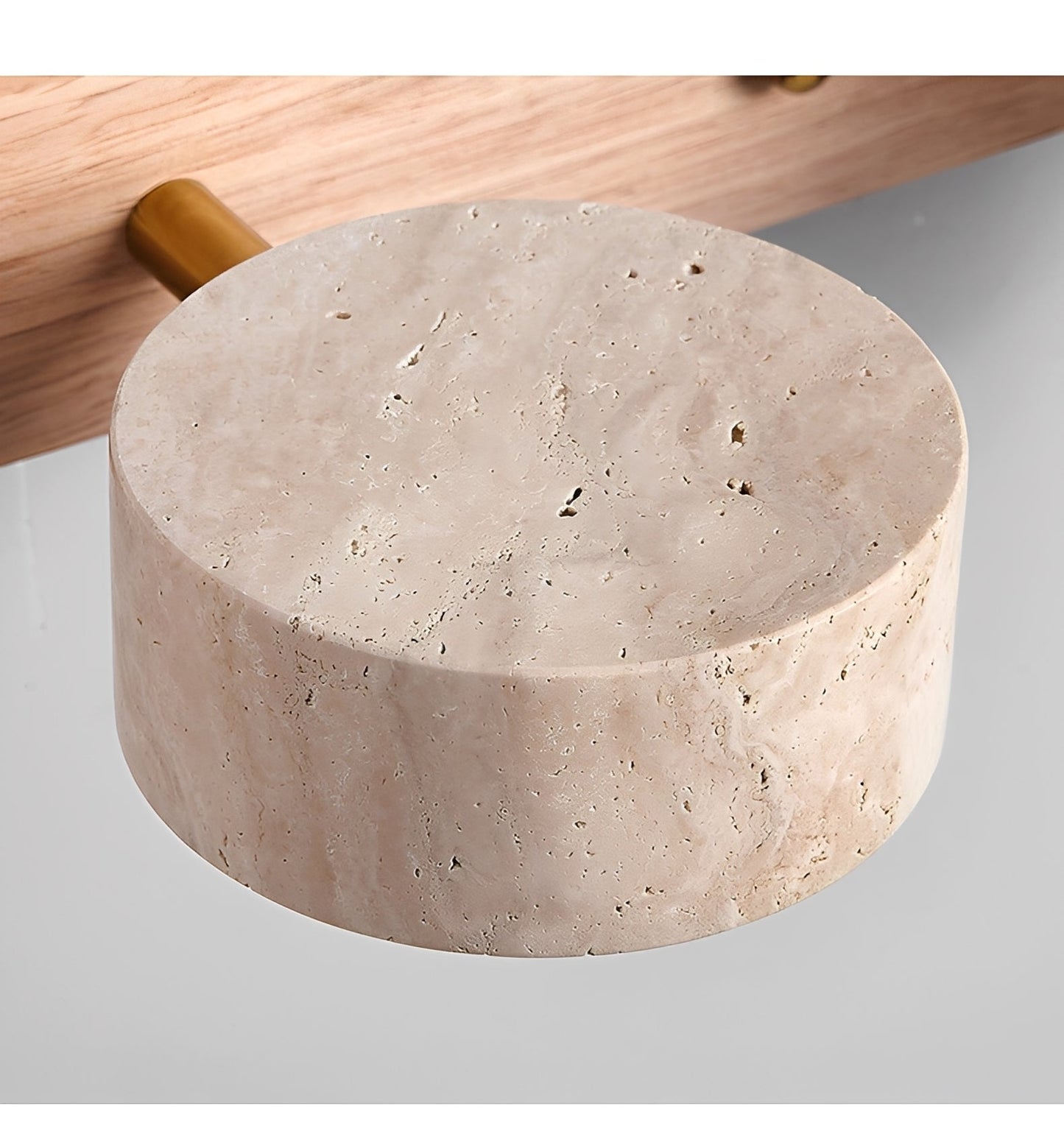 Naomi – LED-Spiegellampe aus Holz & Stein