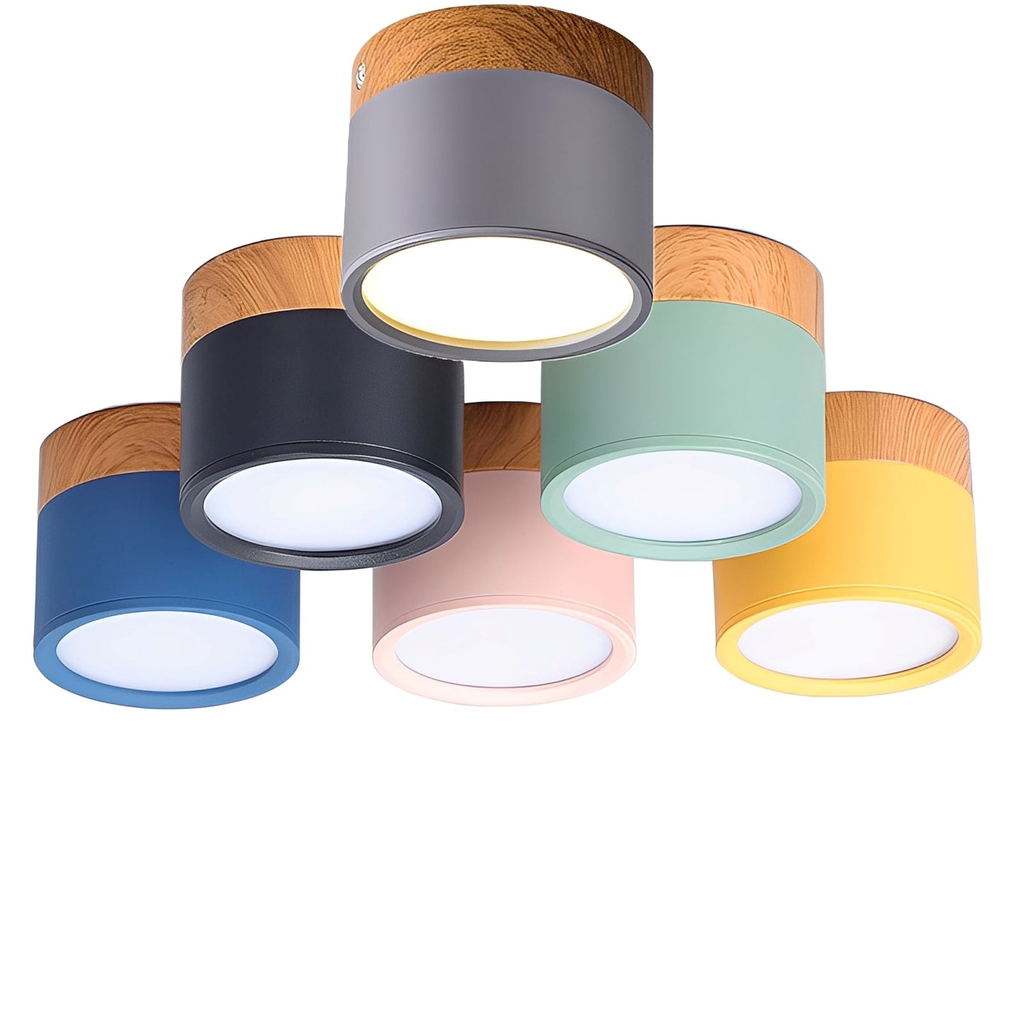 Noah – LED Macaron Holzoptik Deckenleuchte