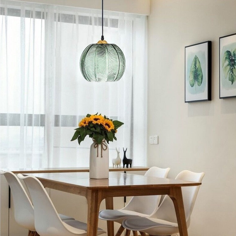 Aveline – Glas Pendelleuchte mit Blattdesign