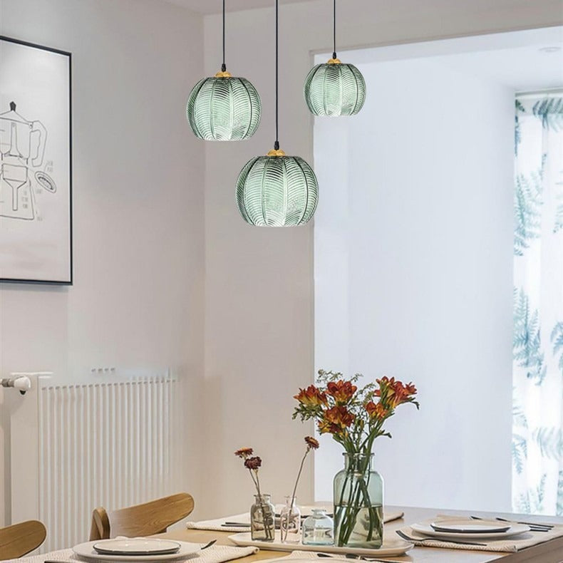 Aveline – Glas Pendelleuchte mit Blattdesign