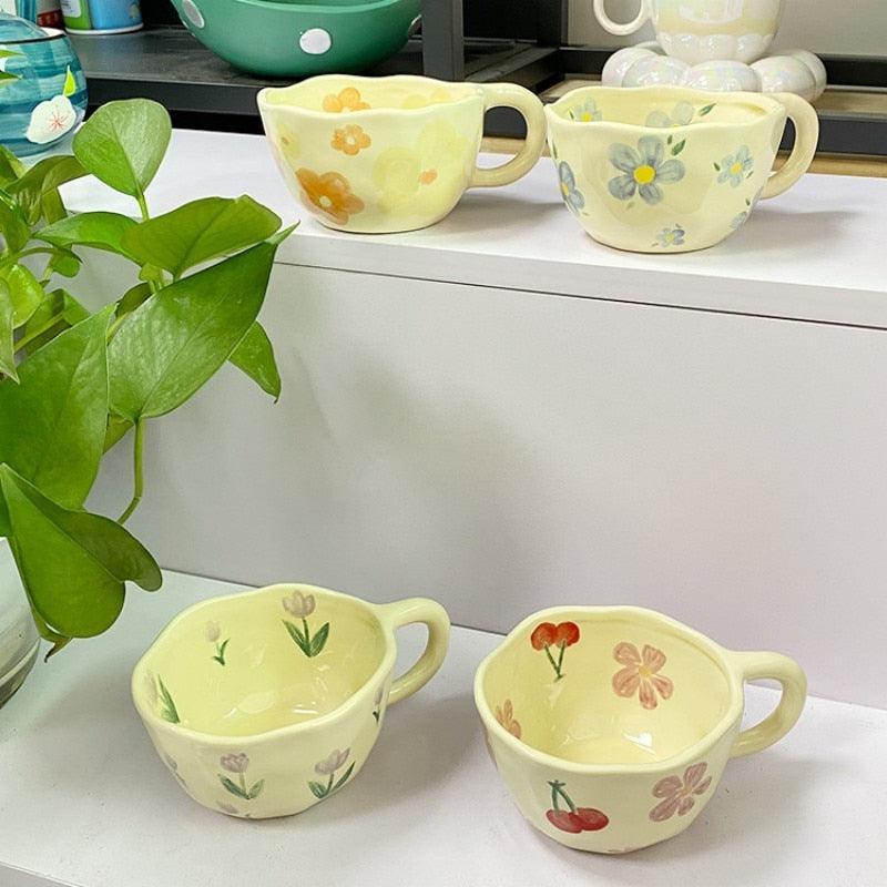 BlossomSip – Handgefertigter Kirschblüten-Keramikbecher