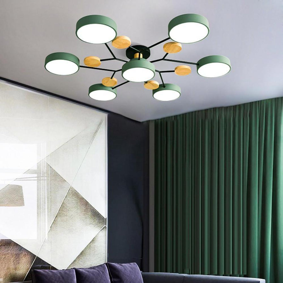 Lina – Kunstvolle Deckenlampe aus Metall und Holz