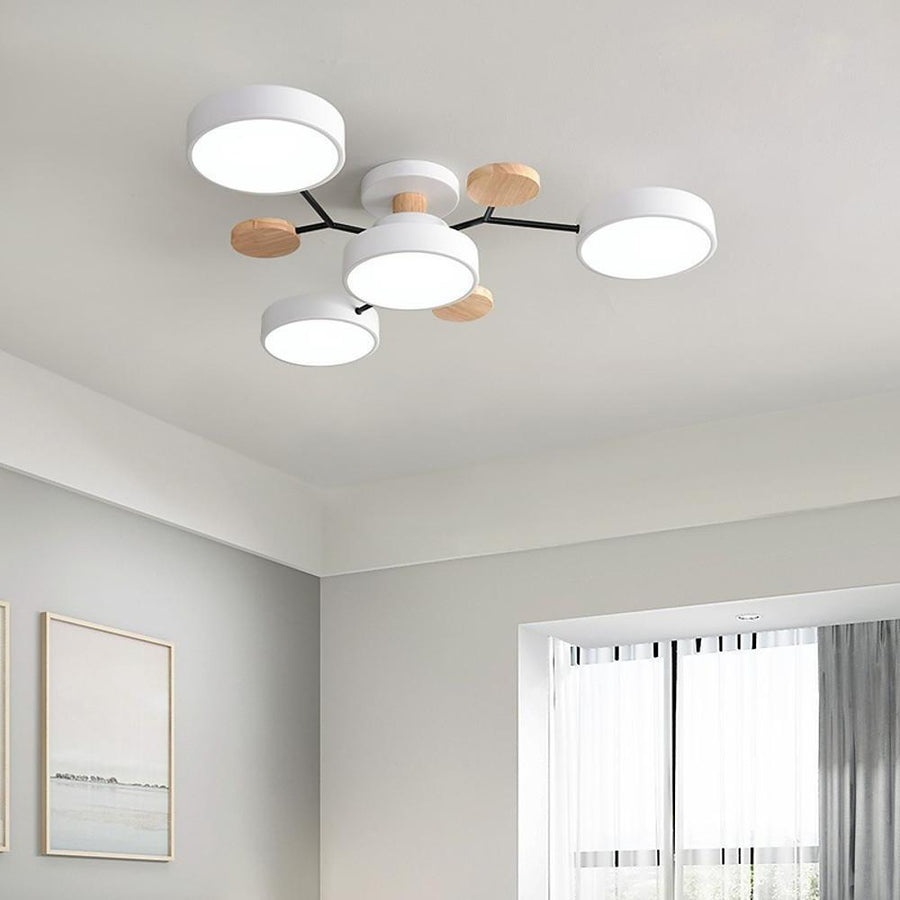 Lina – Kunstvolle Deckenlampe aus Metall und Holz
