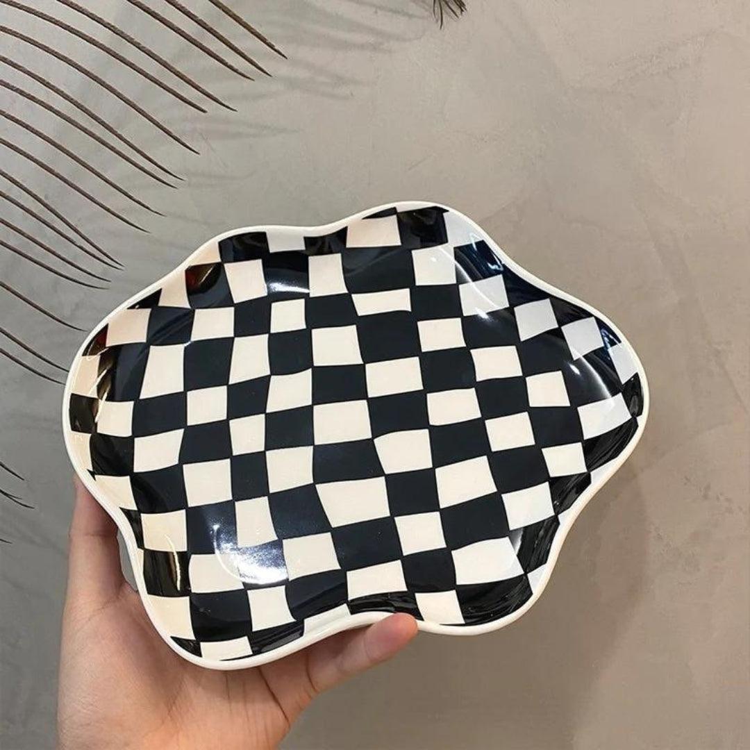 CloudBowl – Kariertes Keramik-Schälchen im sanften Design