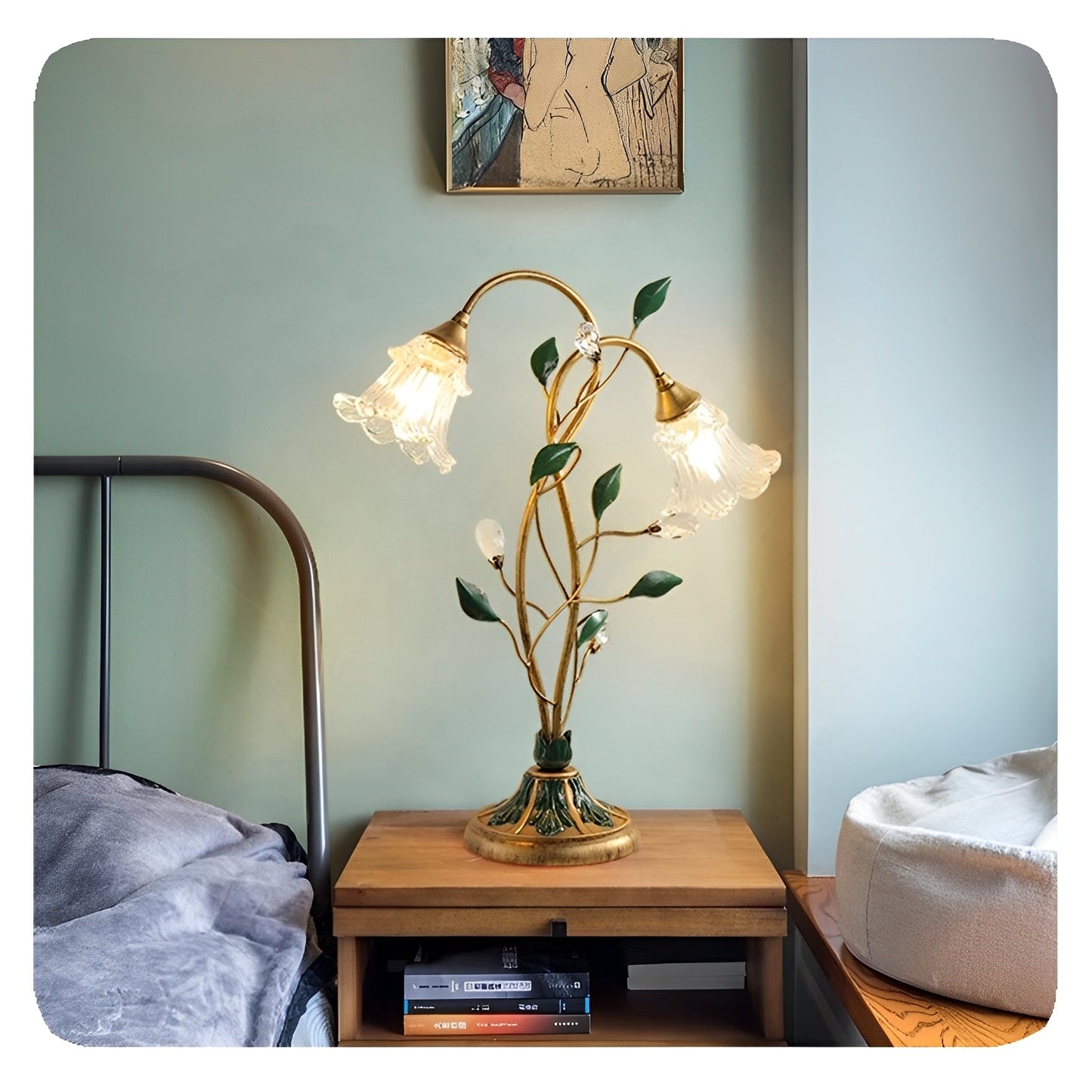 Ella – Französische Blumenschreibtischlampe