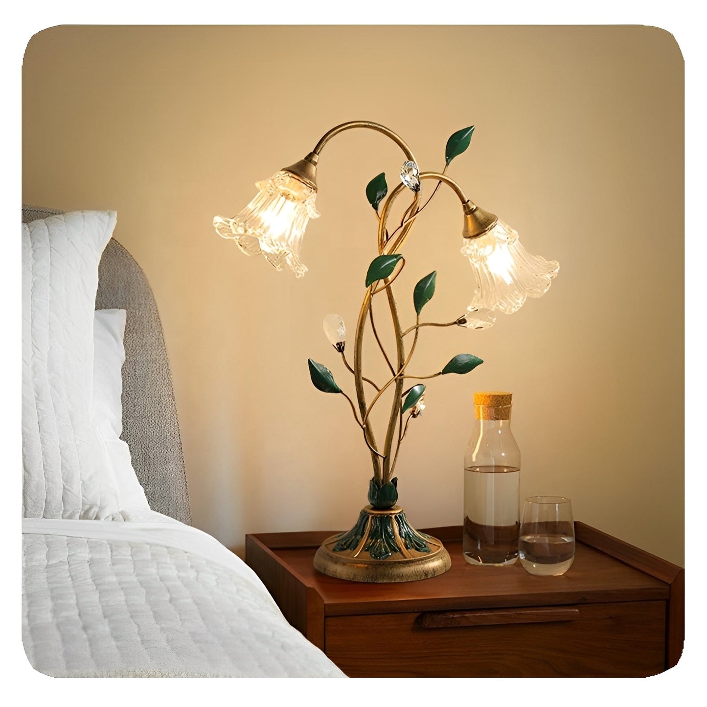 Ella – Französische Blumenschreibtischlampe