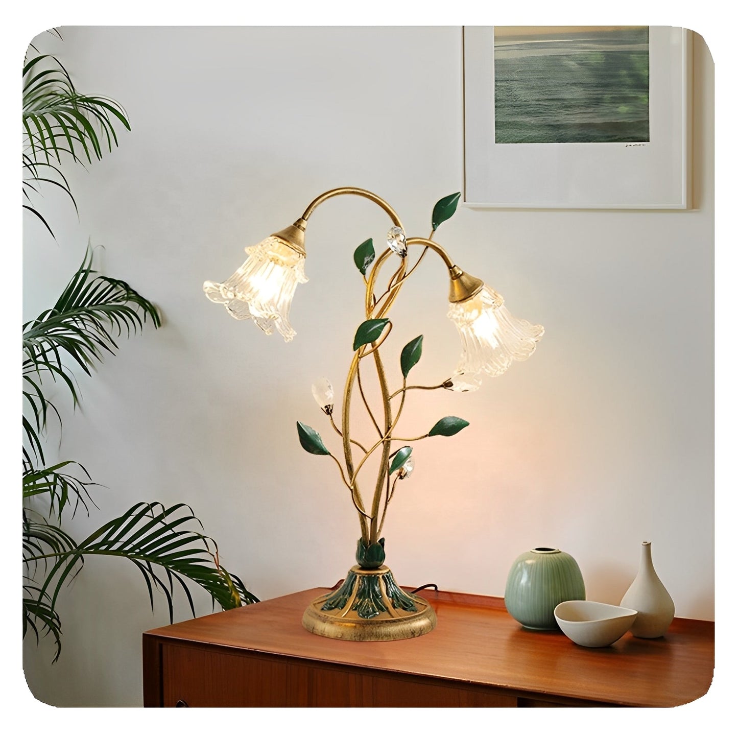 Ella – Französische Blumenschreibtischlampe