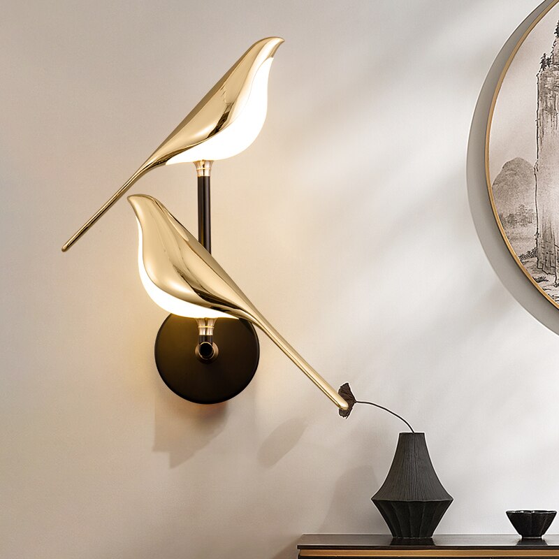 Nordische LED-Wandleuchte für Vögel