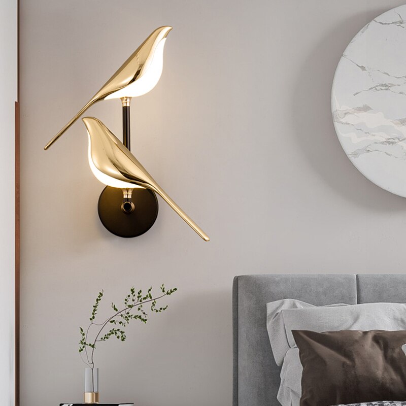 Nordische LED-Wandleuchte für Vögel