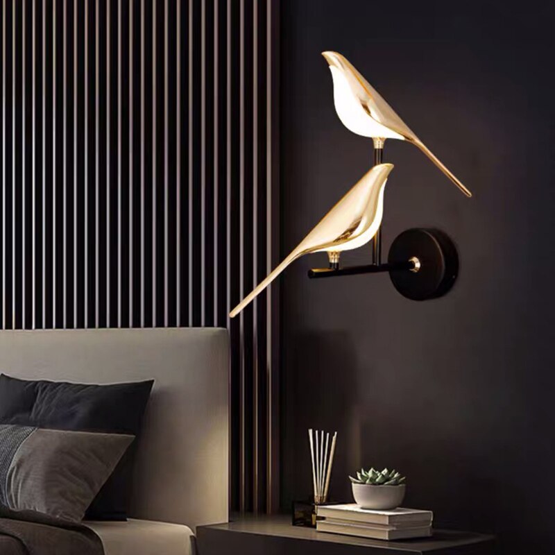 Nordische LED-Wandleuchte für Vögel