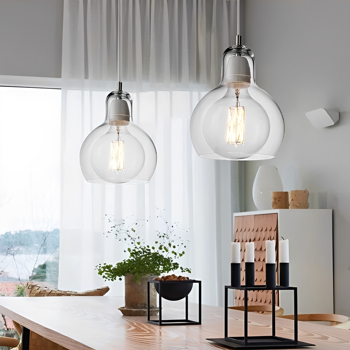 Nora – Schlichte Glas-Hängelampe