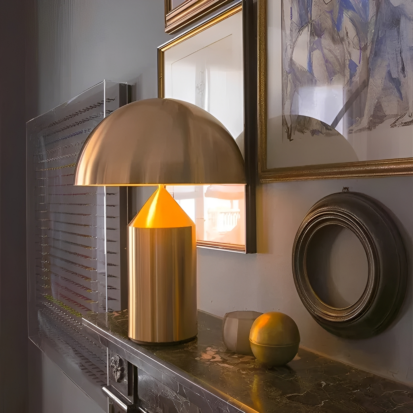 Keiko – Schicke Metall-Tischlampe im Pilzdesign