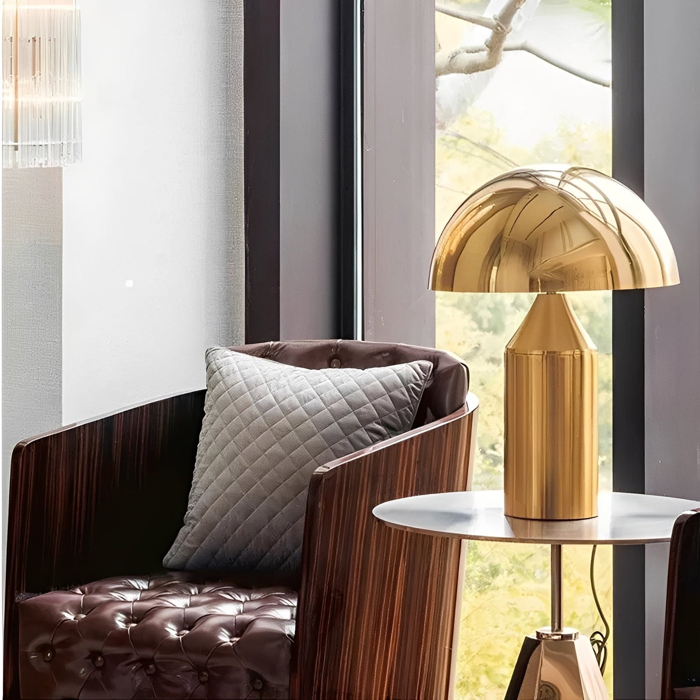 Keiko – Schicke Metall-Tischlampe im Pilzdesign