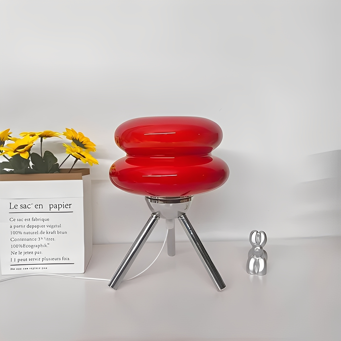 Yaren – Glastischlampe im Burger-Stil