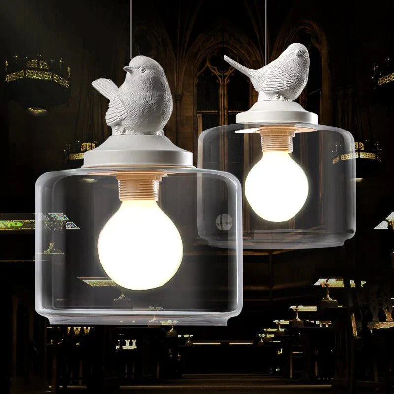 Liora – Vogel-Hängelampe aus Glas