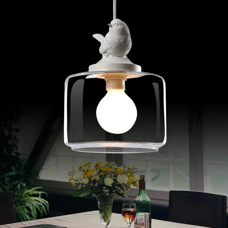 Liora – Vogel-Hängelampe aus Glas