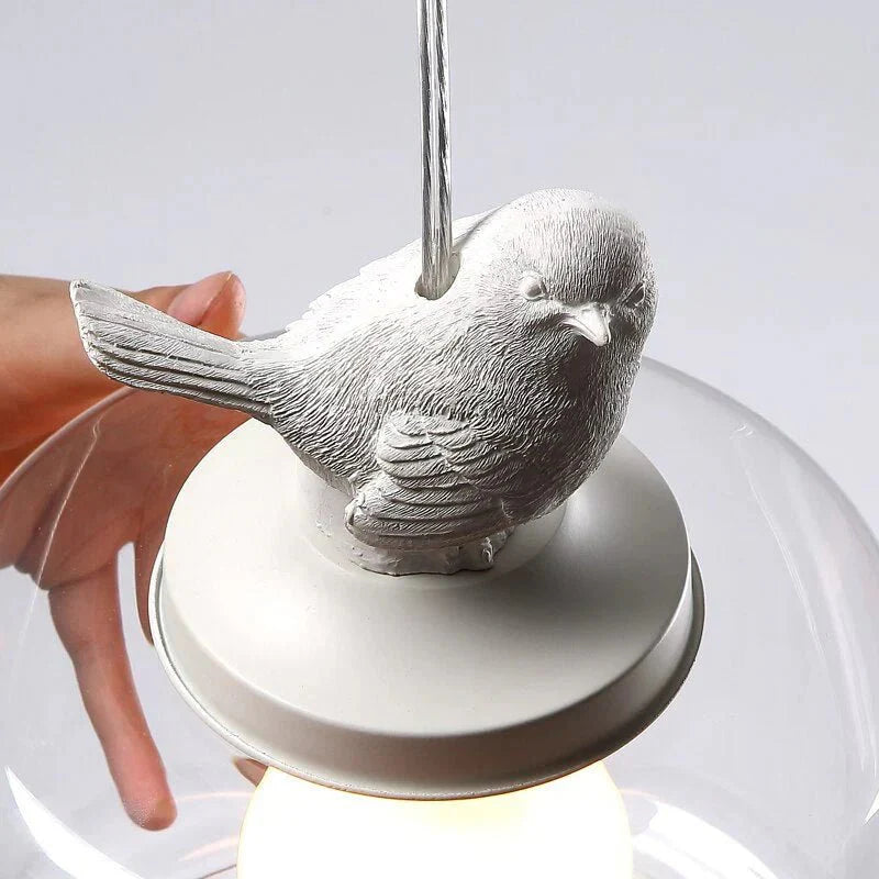Liora – Vogel-Hängelampe aus Glas
