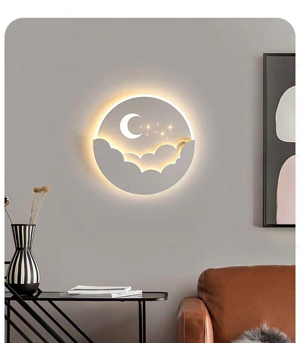 Mond Sterne Nachttisch Wandlampe