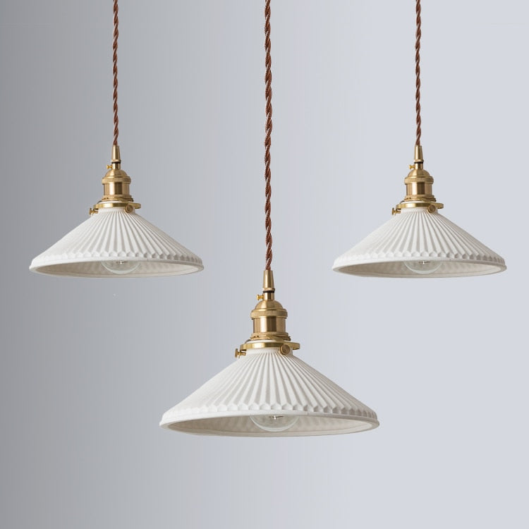 Glisten - Weiße keramische Pendelleuchte
