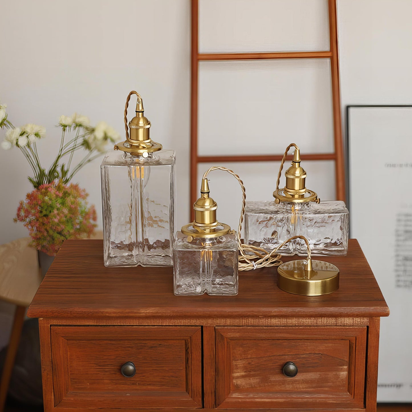 Farrah - Moderne Glas-Hängelampe im Retro-Look