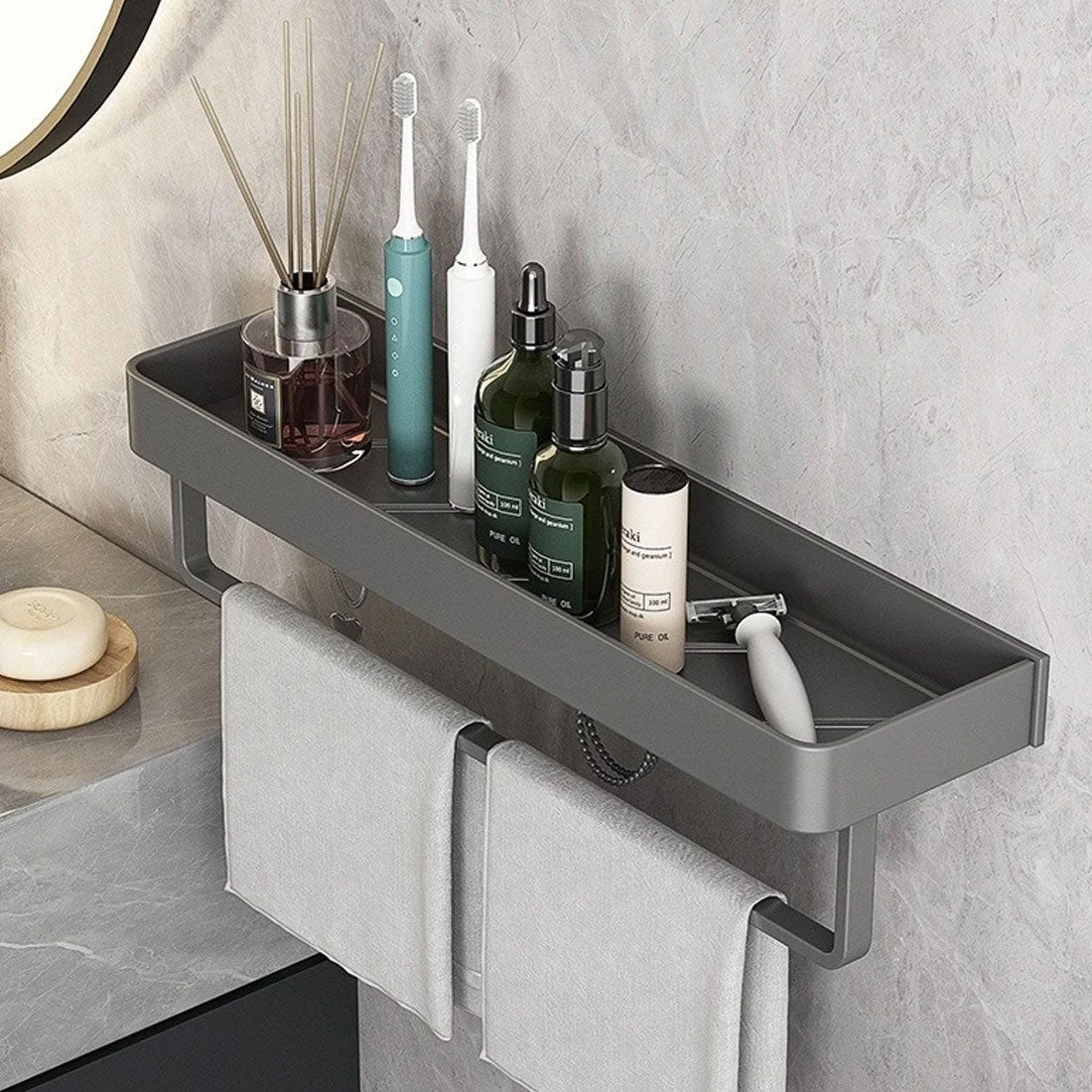 BadeForm – Graue Regal-Lösung mit modernem Design