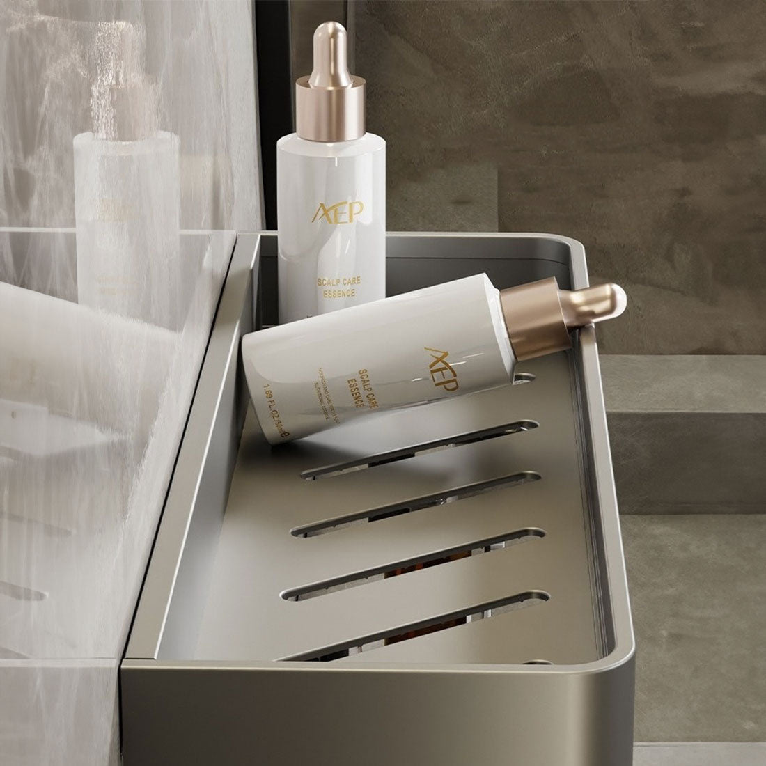 BadeForm – Graue Regal-Lösung mit modernem Design