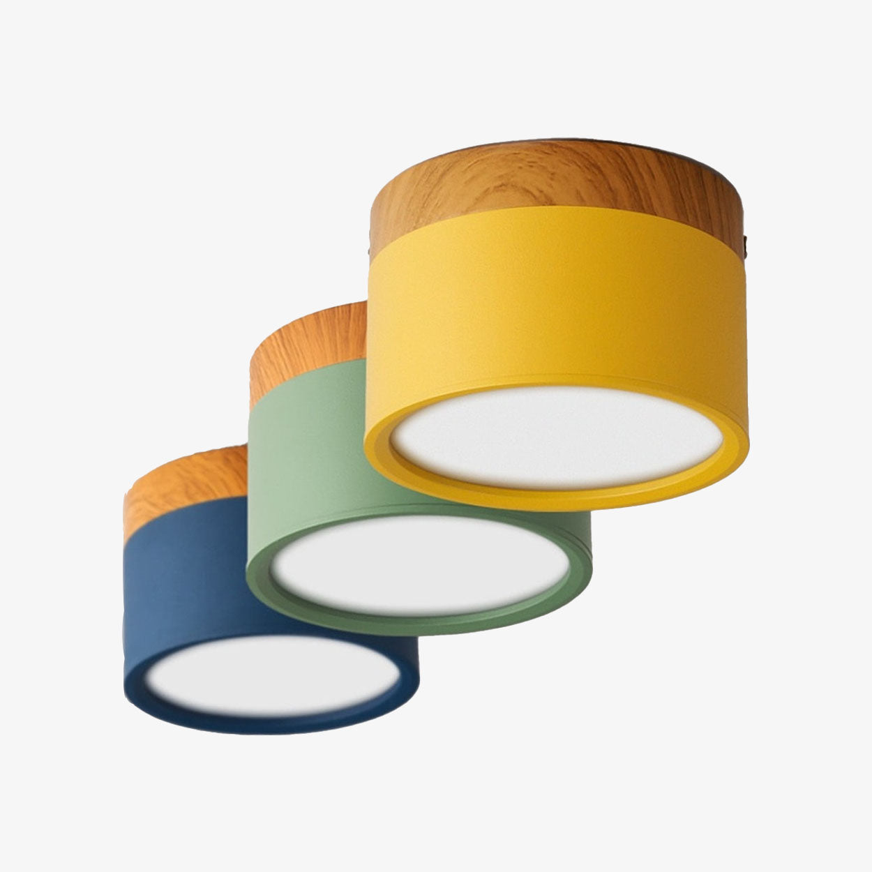 Noah – LED Macaron Holzoptik Deckenleuchte