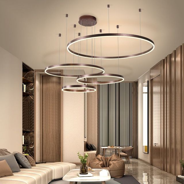 RingGlanz - Deckenkronleuchter mit LED-Kreisen