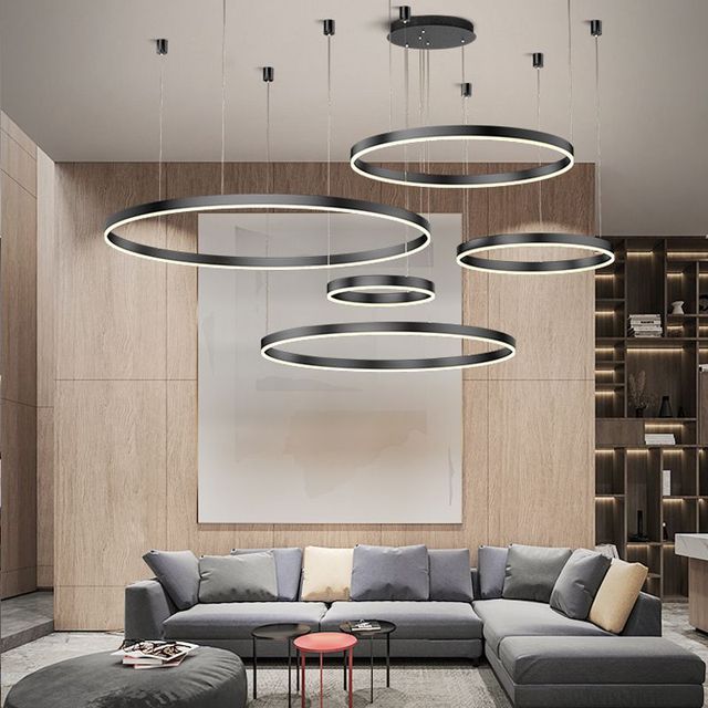 RingGlanz - Deckenkronleuchter mit LED-Kreisen