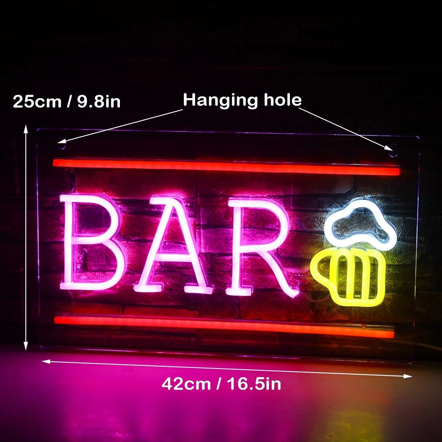 NeonBar – Leuchtendes Wanddeko-Schild für Partylaune