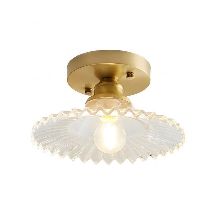 RetroGlass – Gerippte Vintage-Glas-Deckenlampe mit klarem Stil