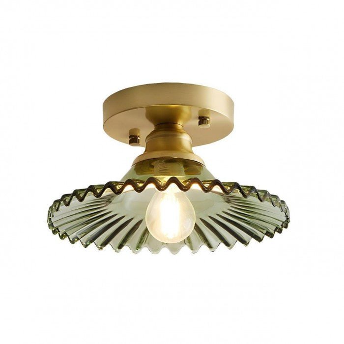 RetroGlass – Gerippte Vintage-Glas-Deckenlampe mit klarem Stil