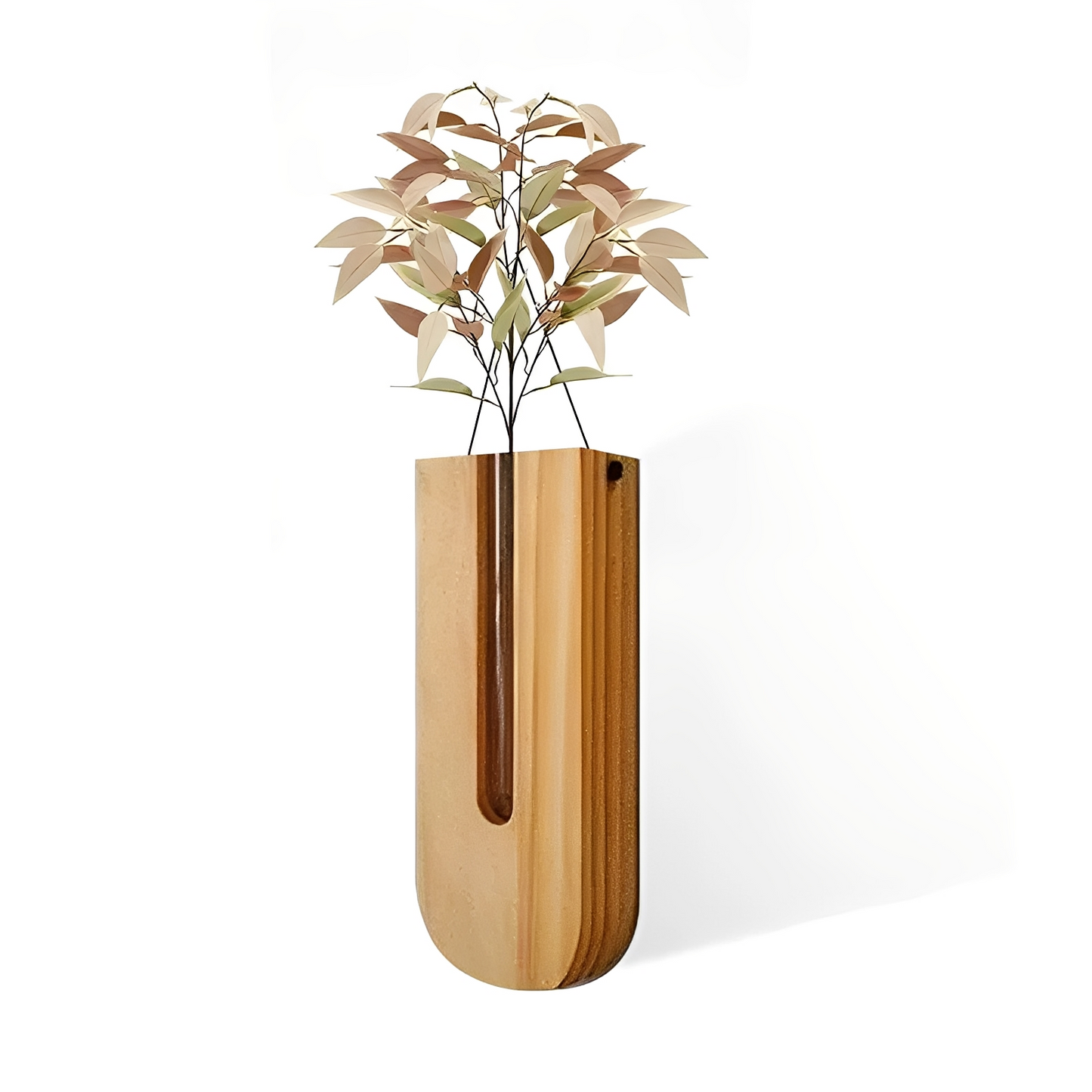Haruto – Einfache Wandvase im Naturholz-Stil