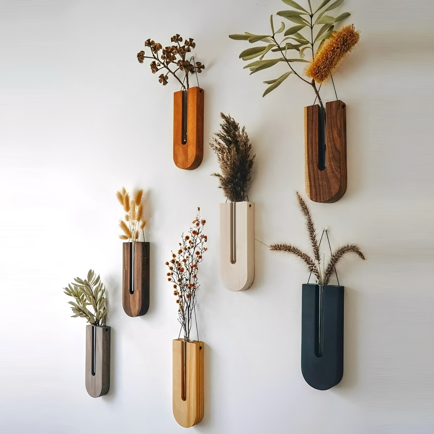 Haruto – Einfache Wandvase im Naturholz-Stil
