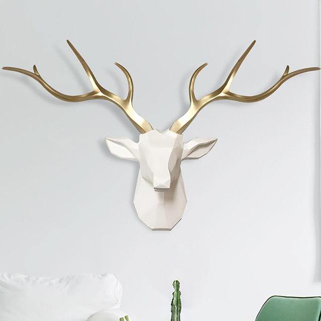 3D Hirschkopf-Wandhaken im nordischen Look