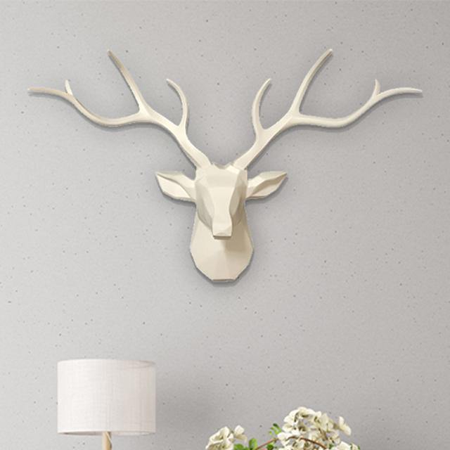 3D Hirschkopf-Wandhaken im nordischen Look