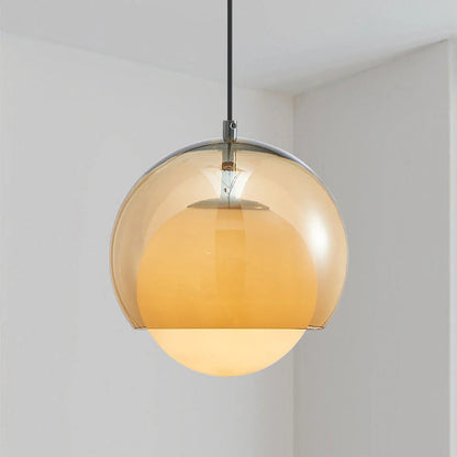 Yaori – Orangefarbene Retro Bauhaus-Pendelleuchte