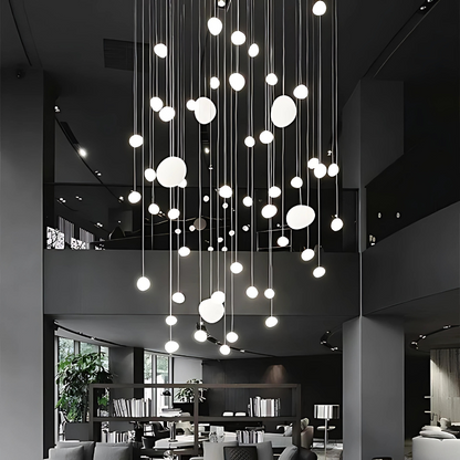 Elina – Hängelampe mit Glas-Kiesel-Design für elegante Lichtakzente