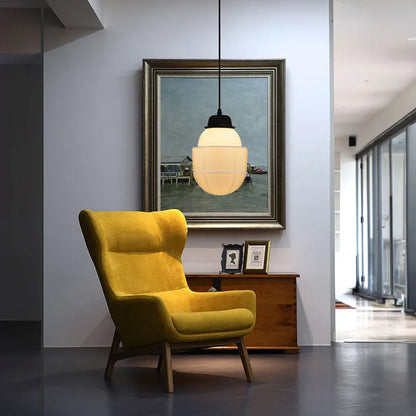 Liv – Vintage Weiße Milchglas Geometrische Pendelleuchte