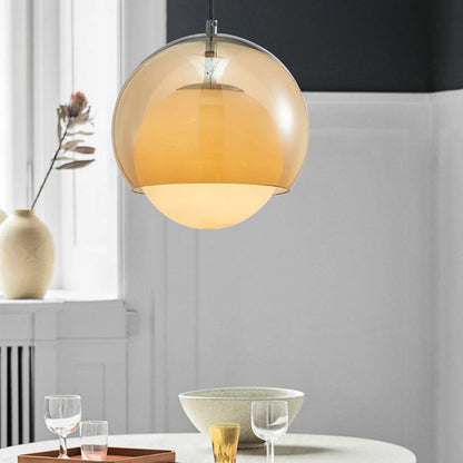Yaori – Orangefarbene Retro Bauhaus-Pendelleuchte