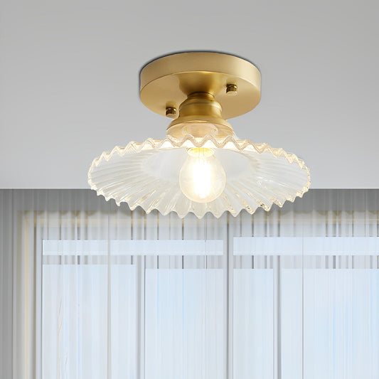 Ribella – Deckenlampe mit geriffeltem Glas im Retro-Stil