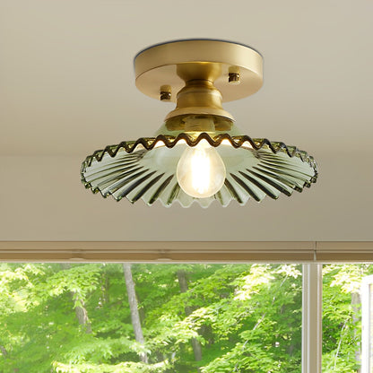 Ribella – Deckenlampe mit geriffeltem Glas im Retro-Stil