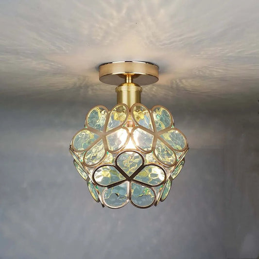 FloraLicht – Stilvolle Glas-Deckenleuchte im Blumen-Design für Flure