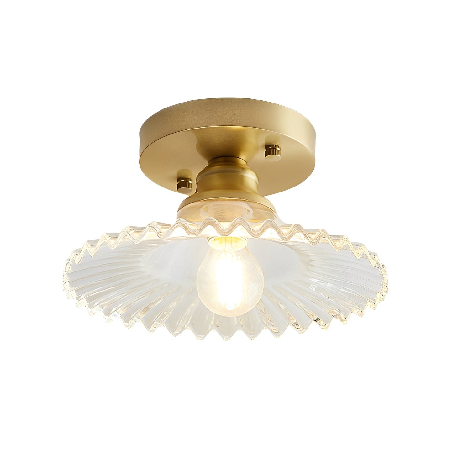 Ribella – Deckenlampe mit geriffeltem Glas im Retro-Stil
