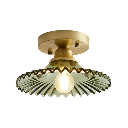 Ribella – Deckenlampe mit geriffeltem Glas im Retro-Stil