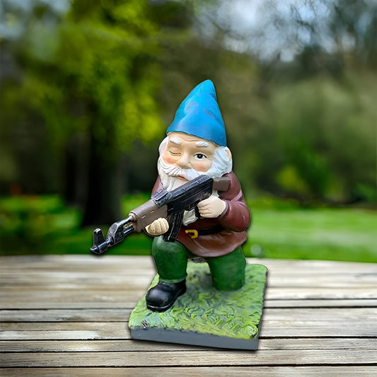 Gunner – Gartenzwerg in Tarnanzug für lustige Outdoor-Akzente