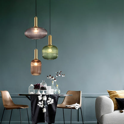 Serava – Glas-Pendelleuchte im Retro-Stil