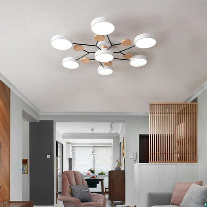Lina – Kunstvolle Deckenlampe aus Metall und Holz