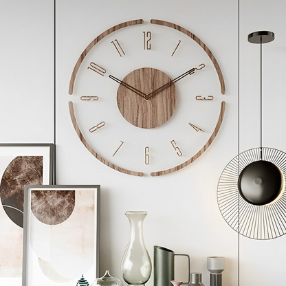 Norda – Einfach gestaltete Wanduhr aus echtem Holz im nordischen Stil